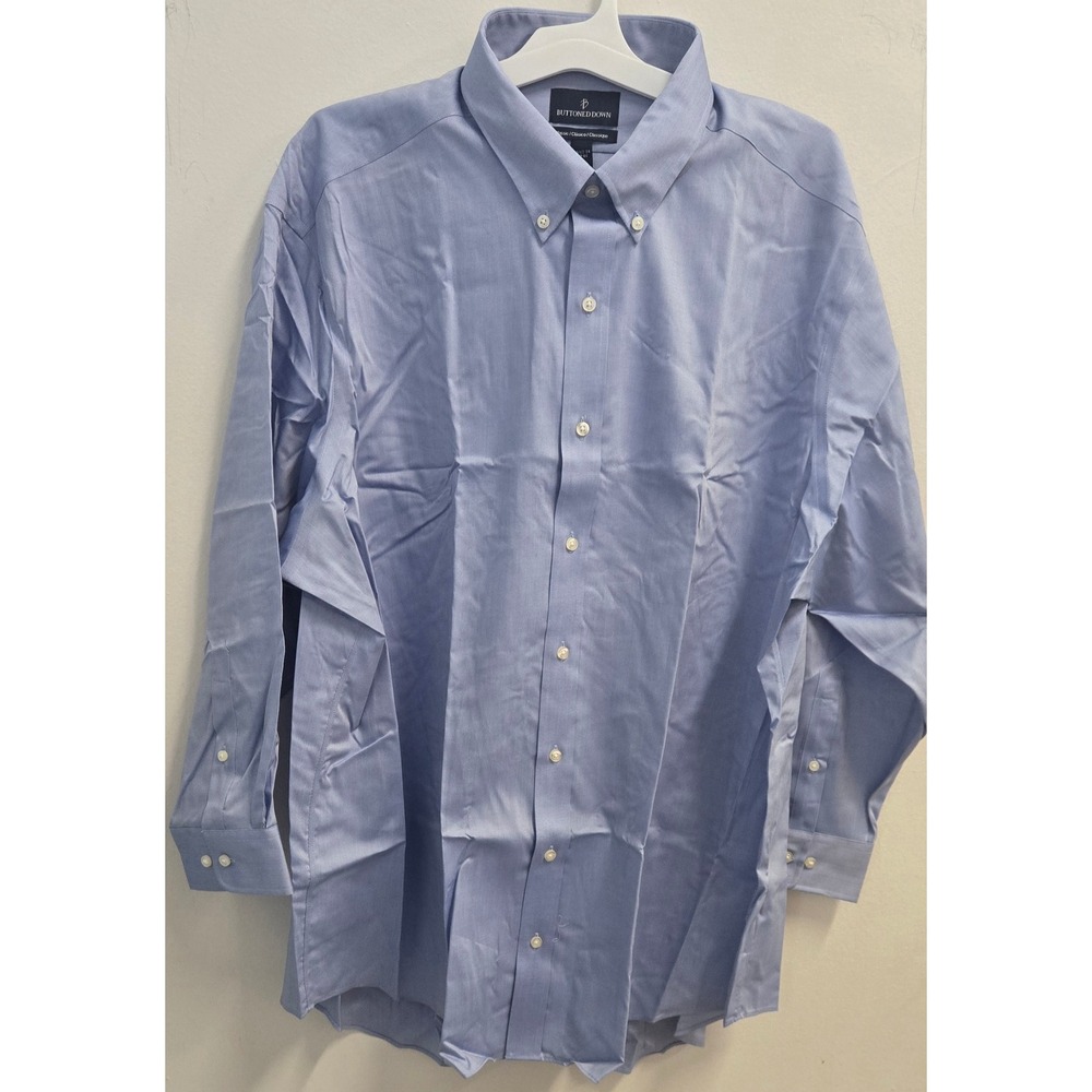 Buttoned Down Mens Light Blue Supima Cotton Classic Fit Dress Shirt 19.5 34 6XT